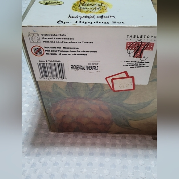 VINTAGE NWT TROPICAL PINEAPPLE 6 PC DIPPING SET - Picture 2 of 4